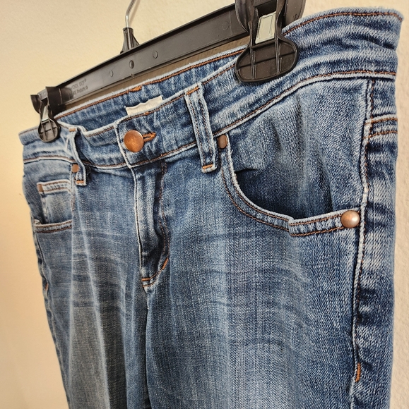 Eileen Fisher Jeans Organic Cotton Mid-Rise Straight Leg Medium Wash Blue Size 6 - Picture 4 of 8